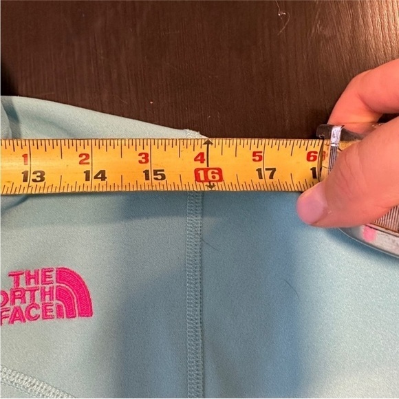 North Face Polartec Fleece Jacket Light Blue Pink Full Zip Small Transitional - Picture 13 of 13